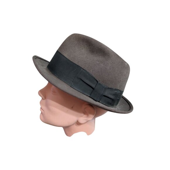 Mac Phergus Brown Fedora Hat Men's Size 7 Vintage 21 in Around - Picture 1 of 7